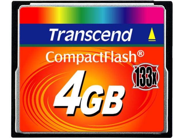 MEMORY COMPACT FLASH 4GB/TS4GCF133 TRANSCEND