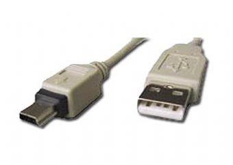 CABLE USB2 AM-MINI 0.9M WHITE/CC-USB2-AM5P-3 GEMBIRD