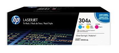TONER CYAN / MAGENTA / YELLOW / 304A 3-PACK CF372AM HP