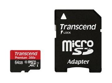 MEMORY MICRO SDXC 64GB W/ADAPT/CLASS10 TS64GUSDU1 TRANSCEND