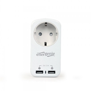 CHARGER USB WITH P/T AC SOCKET/WHITE EG-ACU2-01-W GEMBIRD