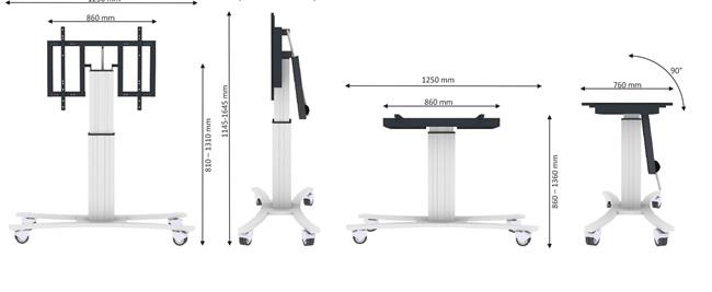 TV SET ACC FLOOR STAND 42-100"/PLASMA-M2500TSILVER NEWSTAR