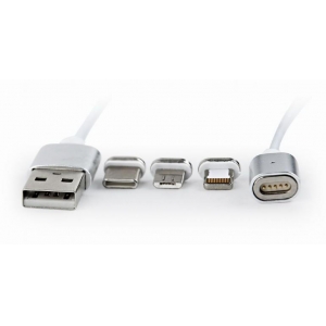 CABLE USB CHARGING 3IN1 1M/SILV CC-USB2-AMLM31-1M GEMBIRD