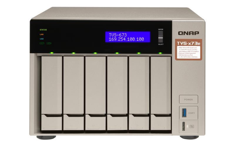 NAS STORAGE TOWER 6BAY/NO HDD TVS-673E-4G QNAP