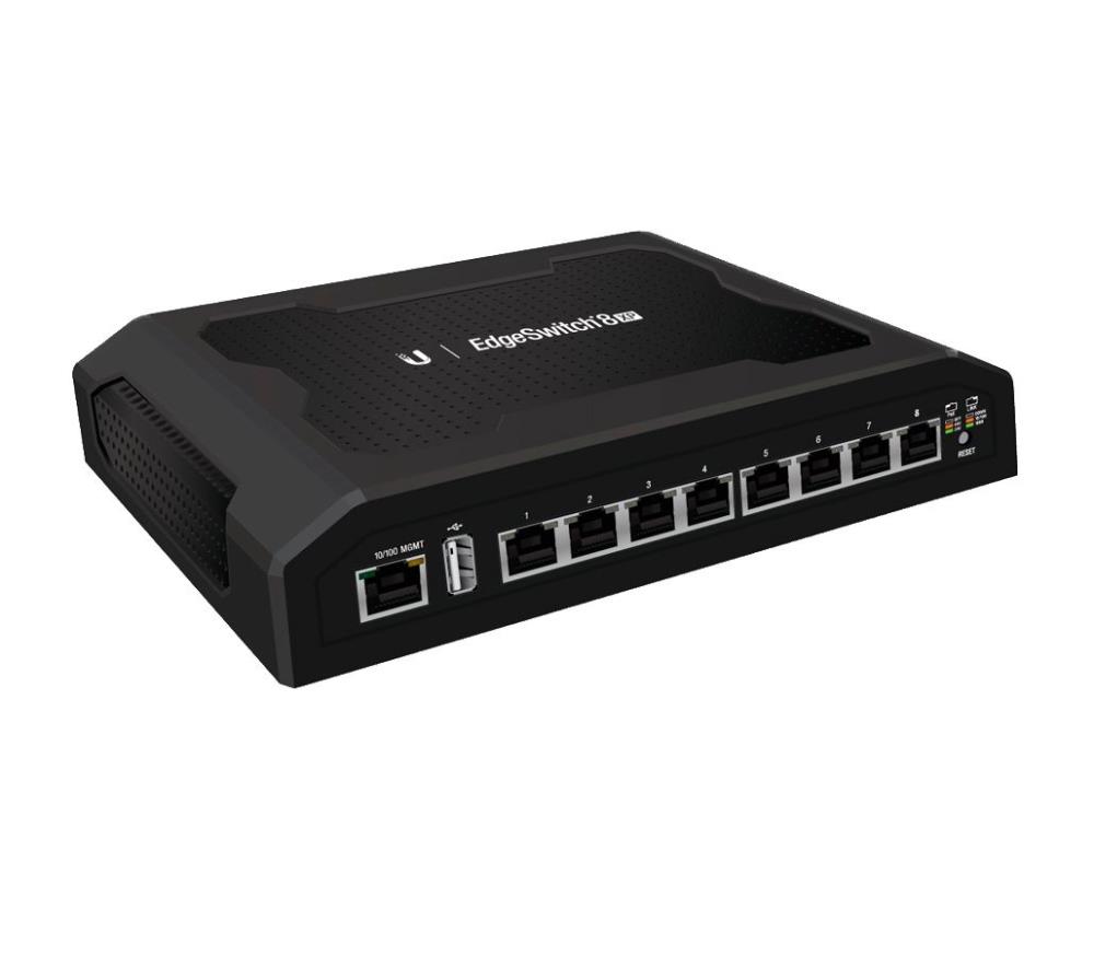 Switch|UBIQUITI|1x10Base-T / 100Base-TX|8x10Base-T / 100Base-TX / 1000Base-T|PoE ports 8|ES-8XP