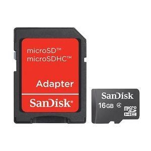 MEMORY MICRO SDHC 16GB W/ADAPT/CL4 SDSDQM-016G-B35A SANDISK