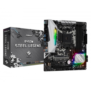 Mainboard|ASROCK|AMD B450|SAM4|MicroATX|1xPCI-Express 2.0 1x|1xPCI-Express 2.0 16x|1xPCI-Express 3.0 16x|2xM.2|Memory DDR4|Memory slots 4|1xHDMI|1xDisplayPort|2xUSB 2.0|5xUSB 3.1|1xUSB type C|1xPS/2|1xOptical S/PDIF|1xRJ45|5xAudio port|B450MSTEELLEGE