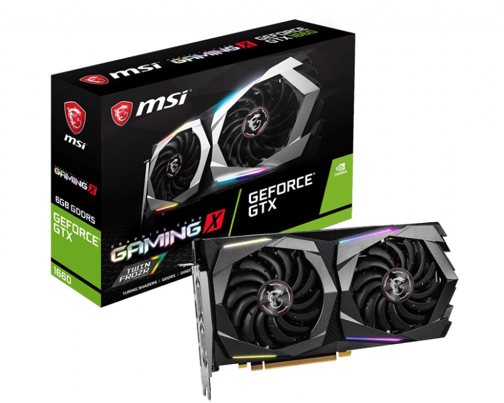 Graphics Card | MSI | NVIDIA GeForce GTX 1660 | 6 GB | 192 bit | PCIE 3.0 16x | GDDR5 | Dual Slot Fansink | 1xHDMI | 3xDisplayPort | GTX1660GAMINGX6G