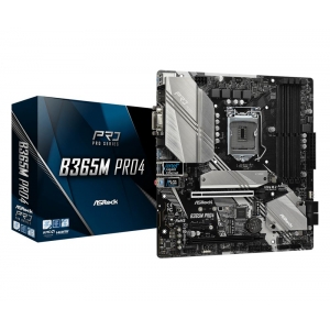 Mainboard|ASROCK|Intel B365 Express|LGA1151|MicroATX|1xPCI-Express 3.0 1x|2xPCI-Express 3.0 16x|2xM.2|Memory DDR4|Memory slots 4|1x15pin D-sub|1xDVI|1xHDMI|2xUSB 2.0|4xUSB 3.1|1xUSB type C|1xPS/2|1xRJ45|3xAudio port|B365MPRO4