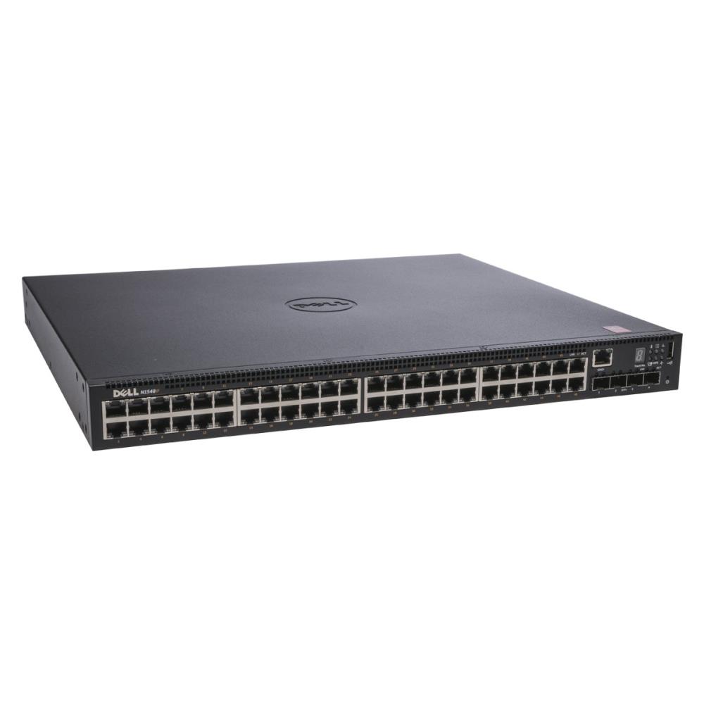 Switch | DELL | N1548P | Type L2 | 48x10Base-T / 100Base-TX / 1000Base-T | 4xSFP+ | 1xUSB 2.0 | 1xConsole | PoE+ ports 48 | 500 Watts | 210-AEWB