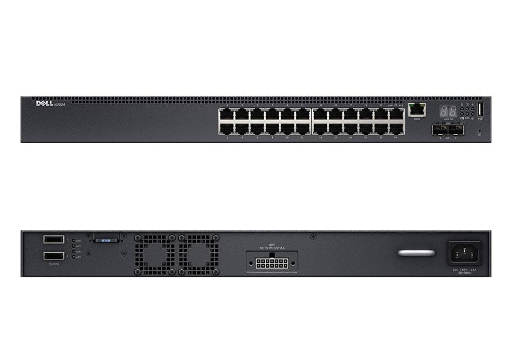 Switch | DELL | N2024 | Type L3 | 24x10Base-T / 100Base-TX / 1000Base-T | 2xSFP+ | 1xUSB 2.0 | 2xSAS expansion | 1xConsole | 210-ABNV