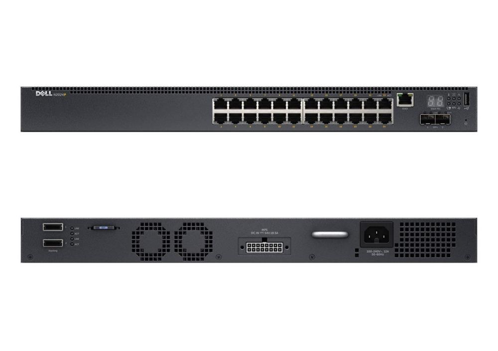 Switch | DELL | N2024P | Type L3 | Rack 1U | 24x10Base-T / 100Base-TX / 1000Base-T | 2xSFP+ | 1xUSB 2.0 | 2xSAS expansion | 1xConsole | PoE+ ports 24 | 850 Watts | 210-ABNW