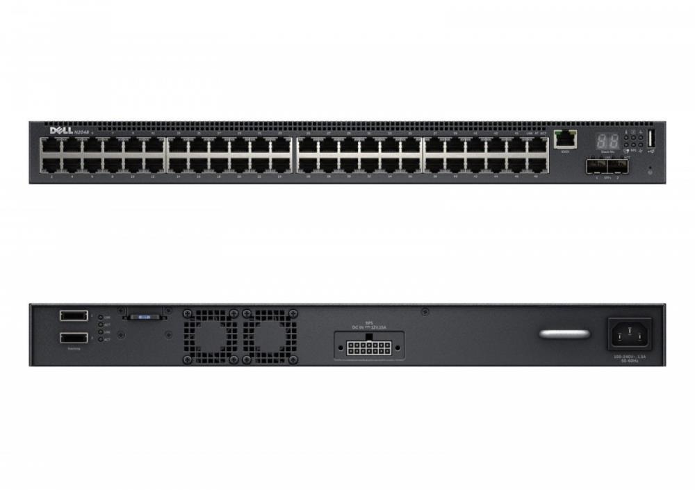 Switch | DELL | N2048 | Type L3 | Rack 1U | 48x10Base-T / 100Base-TX / 1000Base-T | 2xSFP+ | 1xUSB 2.0 | 2xSAS expansion | 1xConsole | 210-ABNX