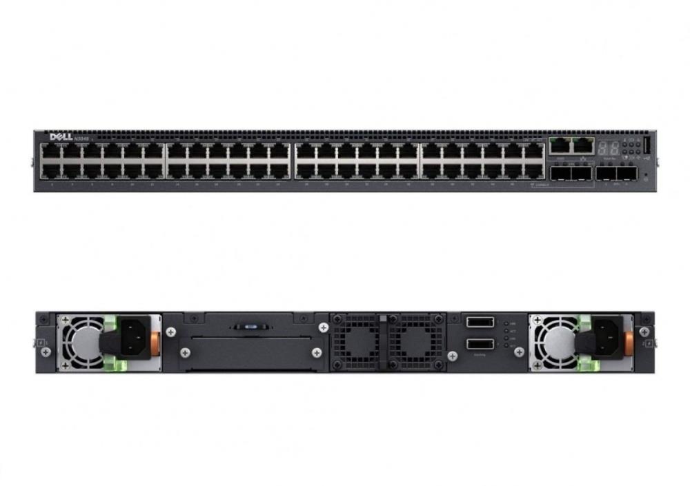 Switch | DELL | N3048EP-ON | Type L3 | Rack 1U | 46x10Base-T / 100Base-TX / 1000Base-T | 2x10 / 100 / 1000BASE-T / SFP combo | 2xSFP+ | 1xUSB 2.0 | 2xSAS expansion | 1xConsole | 1xRJ45 | PoE+ ports 48 | 950 Watts | 210-AOFM