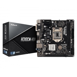 Mainboard|ASROCK|Intel H310 Express|LGA1151|MicroATX|1xPCI-Express 2.0 1x|1xPCI-Express 3.0 16x|Memory DDR4|Memory slots 2|1x15pin D-sub|1xDVI|1xHDMI|1xAudio-In|1xAudio-Out|1xMicrophone|4xUSB 2.0|2xUSB 3.1|1xPS/2|1xRJ45|H310CM-HDV