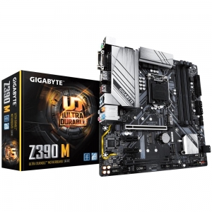 Mainboard|GIGABYTE|Intel Z390 Express|LGA1151|MicroATX|2xPCI-Express 1x|2xPCI-Express 16x|2xM.2|Memory DDR4|Memory slots 4|1xDVI|1xHDMI|1xDisplayPort|2xUSB 2.0|3xUSB 3.1|1xUSB type C|1xPS/2|1xRJ45|6xAudio port|Z390M