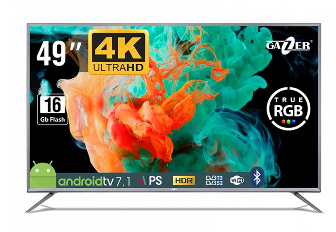 TV Set|GAZER|4K/Smart|49"|3840x2160|Wireless LAN|Bluetooth|Android|Colour Graphite|TV49-US2G