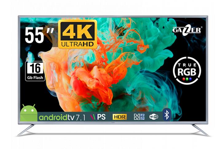 TV Set|GAZER|4K/Smart|55"|3840x2160|Wireless LAN|Bluetooth|Android|Colour Graphite|TV55-US2G