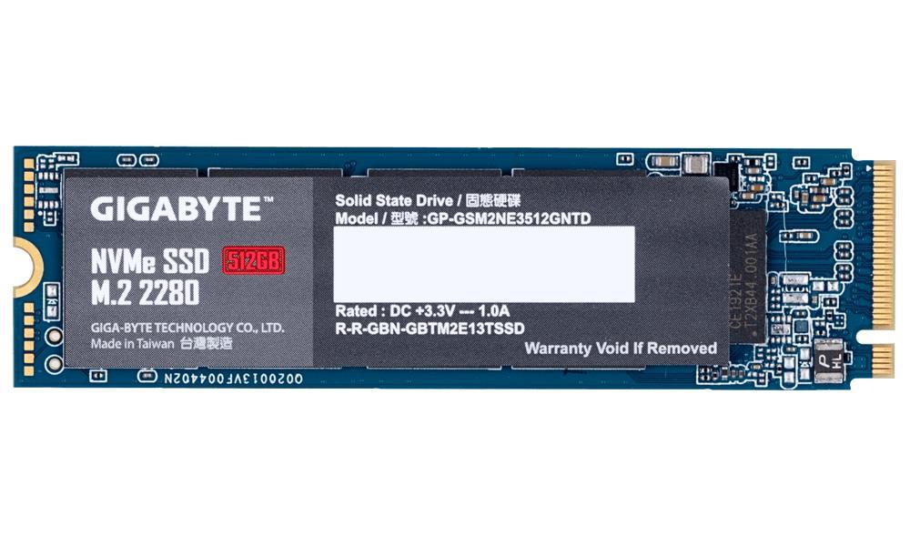 SSD|GIGABYTE|512GB|M.2|PCIE|NVMe|Write speed 1100 MBytes/sec|Read speed 1700 MBytes/sec|MTBF 1500000 hours|GP-GSM2NE3512GNTD