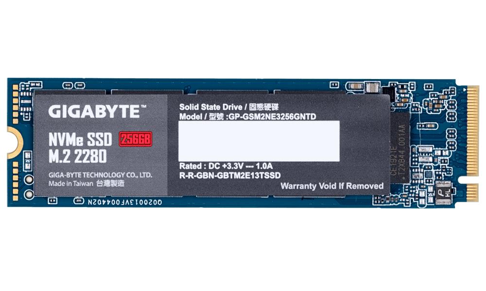 SSD|GIGABYTE|256GB|M.2|PCIE|Write speed 1100 MBytes/sec|Read speed 1700 MBytes/sec|MTBF 1500000 hours|GP-GSM2NE3256GNTD