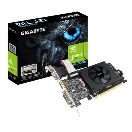 Graphics Card|GIGABYTE|NVIDIA GeForce GT 710|2 GB|64 bit|PCIE 2.0 8x|GDDR5|Memory 5010 MHz|GPU 954 MHz|Single Slot Fansink|1x15pin D-sub|1xDVI|1xHDMI|GV-N710D5-2GIL