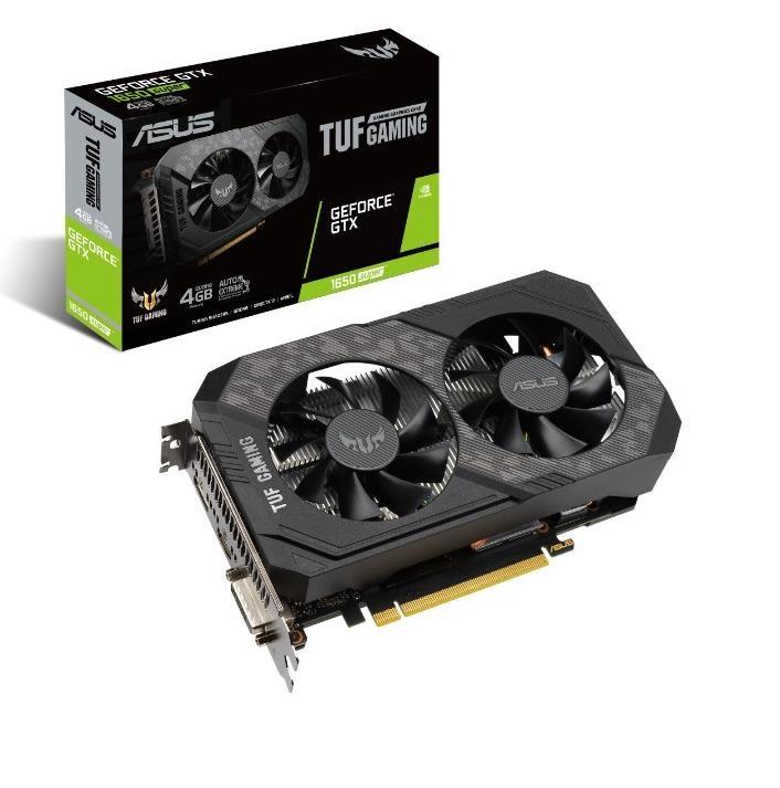 Graphics Card|ASUS|NVIDIA GeForce GTX 1650 SUPER|4 GB|128 bit|PCIE 3.0 16x|GDDR6|Memory 12002 MHz|GPU 1530 MHz|Dual Slot Fansink|1xDVI|1xHDMI|1xDisplayPort|TUF-GTX1650S-O4G-GAMING