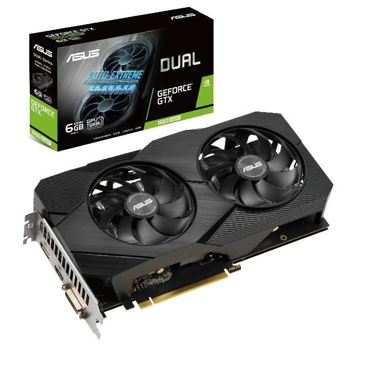 Graphics Card|ASUS|NVIDIA GeForce GTX 1660 SUPER|6 GB|192 bit|PCIE 3.0 16x|GDDR6|Memory 14002 MHz|GPU 1530 MHz|Dual Slot Fansink|1xDVI|1xHDMI|1xDisplayPort|DUAL-GTX1660S-6G-EVO