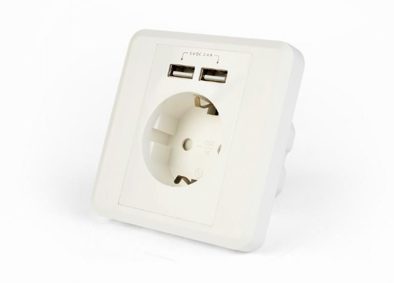 POWER SOCKET OUTLET W/2USB/EG-ACU2A2-01 GEMBIRD