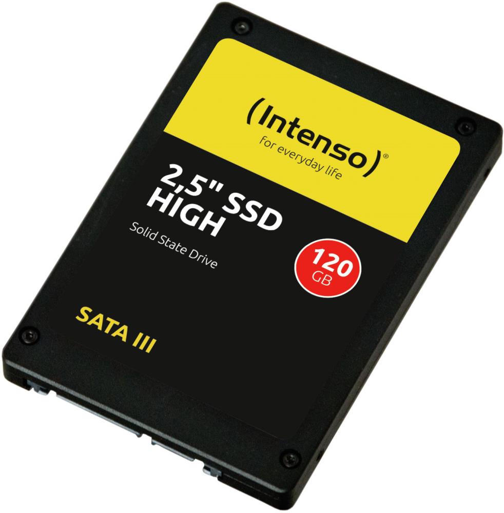 SSD|INTENSO|120GB|SATA 3.0|Write speed 480 MBytes/sec|Read speed 520 MBytes/sec|2,5"|3813430