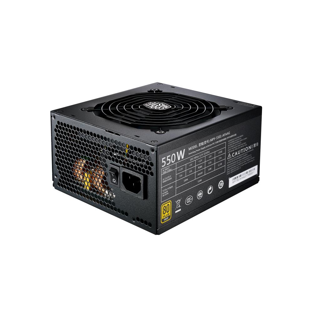 Power Supply|COOLER MASTER|550 Watts|Efficiency 80 PLUS GOLD|PFC Active|MTBF 100000 hours|MPY-5501-AFAAG-EU