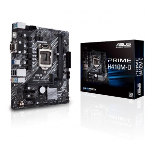 Mainboard|ASUS|Intel H410 Express|LGA1200|MicroATX|2xPCI-Express 3.0 1x|1xPCI-Express 3.0 16x|1xM.2|Memory DDR4|Memory slots 2|1x15pin D-sub|1xHDMI|4xUSB 2.0|2xUSB 3.2|1xCOM|1xPS/2|1xRJ45|3xAudio port|PRIMEH410M-D