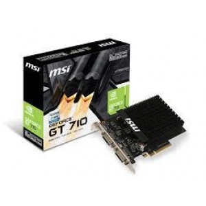 Graphics Card|MSI|NVIDIA GeForce GT 710|2 GB|64 bit|PCIE 2.0 16x|GDDR3|Memory 1600 MHz|GPU 954 MHz|Single Slot Fansink|2xDVI|1xMini-HDMI|GT7102GD3HH2D