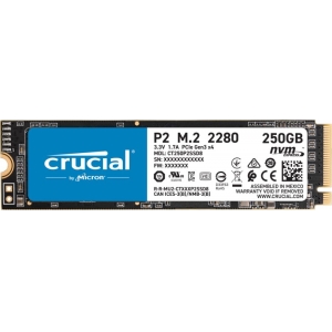 SSD|CRUCIAL|P2|250GB|M.2|PCIE|NVMe|Write speed 1150 MBytes/sec|Read speed 2100 MBytes/sec|CT250P2SSD8