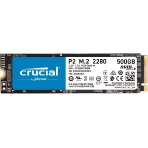 SSD|CRUCIAL|P2|500GB|M.2|PCIE|NVMe|Write speed 940 MBytes/sec|Read speed 2300 MBytes/sec|CT500P2SSD8