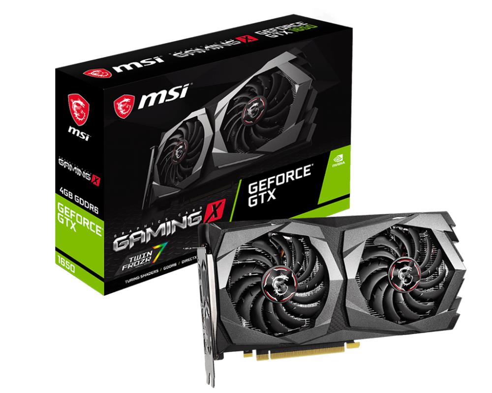 Graphics Card|MSI|NVIDIA GeForce GTX 1650|4 GB|128 bit|PCIE 3.0 16x|GDDR6|Dual Slot Fansink|1xHDMI|2xDisplayPort|GTX1650D6GAMINGX