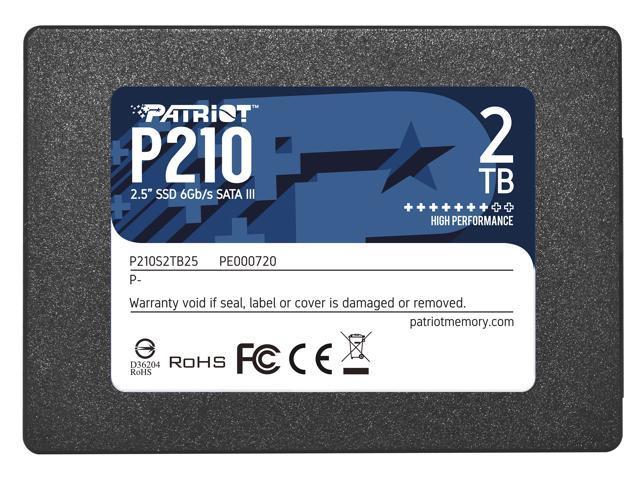 SSD|PATRIOT|P210|2TB|SATA 3.0|Write speed 430 MBytes/sec|Read speed 520 MBytes/sec|2,5"|P210S2TB25