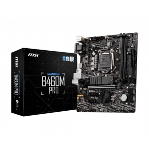 Mainboard|MSI|Intel B460 Express|LGA1200|MicroATX|2xPCI-Express 3.0 1x|1xPCI-Express 3.0 16x|1xM.2|Memory DDR4|Memory slots 2|1x15pin D-sub|1xDVI|1xHDMI|2xAudio-In|1xAudio-Out|2xUSB 2.0|4xUSB 3.2|1xPS/2|1xRJ45|B460MPRO