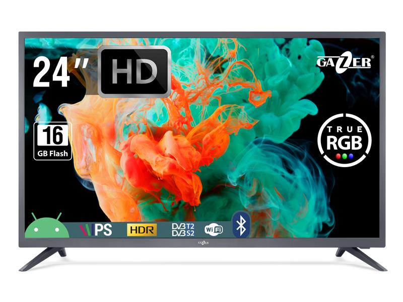 TV Set|GAZER|24"|HD|1366x768|16 GB|Wireless LAN 802.11a/b/g/n|Bluetooth|Android|Graphite|TV24-HS2G