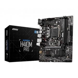 Mainboard|MSI|Intel H410 Express|LGA1200|MicroATX|1xPCI-Express 3.0 1x|1xPCI-Express 3.0 16x|2xM.2|Memory DDR4|Memory slots 2|1x15pin D-sub|1xDVI|1xHDMI|2xAudio-In|1xAudio-Out|4xUSB 2.0|2xUSB 3.2|1xPS/2|1xRJ45|H410MPRO