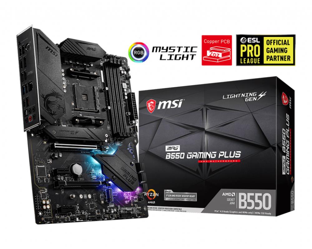 Mainboard|MSI|AMD B550|SAM4|ATX|2xPCI-Express 3.0 1x|1xPCI-Express 3.0 4x|2xM.2|1xPCI-Express 4.0 1x|Memory DDR4|Memory slots 4|1xHDMI|1xDisplayPort|2xAudio-In|3xAudio-Out|4xUSB 2.0|1xUSB type C|3xUSB 3.2|1xPS/2|1xOptical S/PDIF|1xRJ45|MPGB550GAMINGP