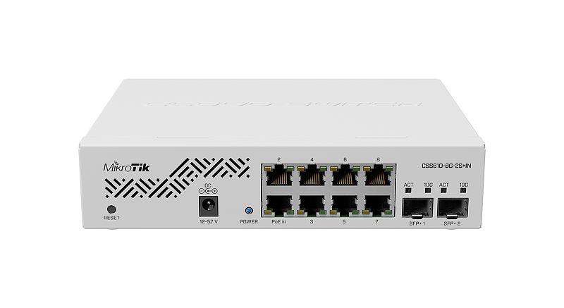 NET SWITCH 8PORT 1000M 2SFP+/CSS610-8G-2S+IN MIKROTIK