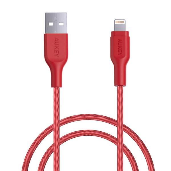 CABLE LIGHTNING TO USB CB-AL1/1.2M RED LLTS#148179 AUKEY