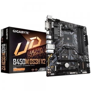 Mainboard|GIGABYTE|AMD B450|SAM4|MicroATX|1xPCI-Express 2.0 1x|1xPCI-Express 2.0 4x|1xPCI-Express 3.0 16x|1xM.2|Memory DDR4|Memory slots 4|1xDVI|1xHDMI|2xAudio-In|1xAudio-Out|4xUSB 2.0|4xUSB 3.1|1xPS/2|1xRJ45|B450MDS3HV2