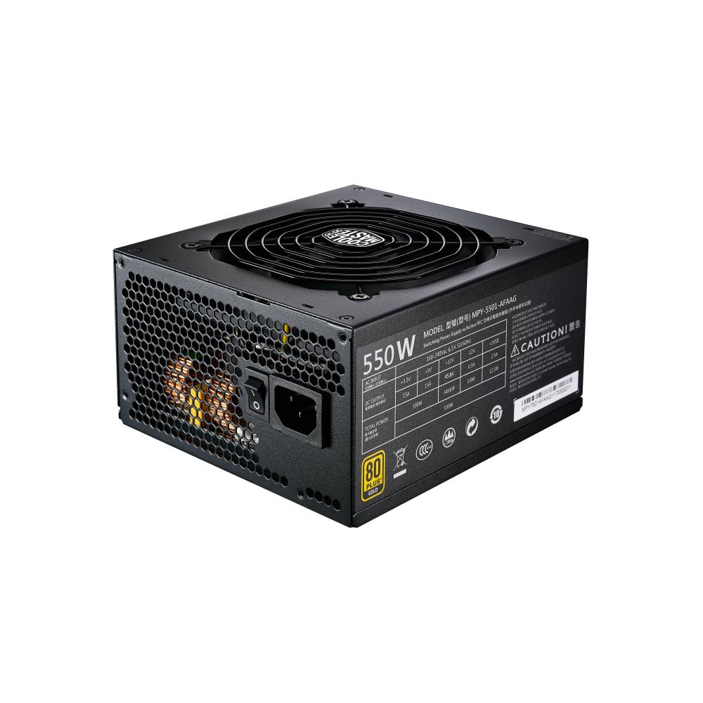 Power Supply|COOLER MASTER|550 Watts|Efficiency 80 PLUS GOLD|PFC Active|MTBF 100000 hours|MPE-5501-AFAAG-EU