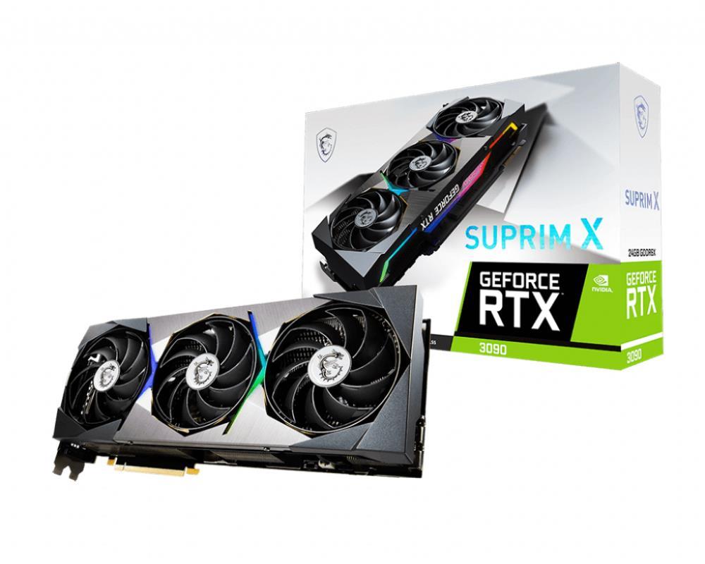 Graphics Card|MSI|NVIDIA GeForce RTX 3090|24 GB|384 bit|PCIE 4.0 16x|GDDR6X|Dual Slot Fansink|1xHDMI|3xDisplayPort|RTX3090SUPRIMX24G