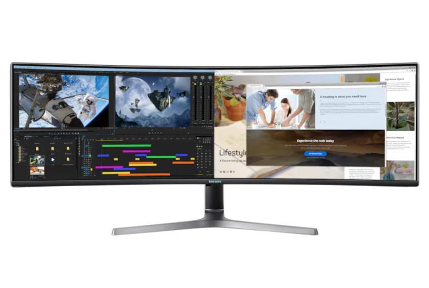 LCD Monitor|SAMSUNG|CRG90|48.8"|Gaming/Curved|Panel VA|5120x1440|32:9|120Hz|4 ms|Swivel|Height adjustable|Tilt|Colour Dark Blue / Grey|LC49RG90SSRXEN