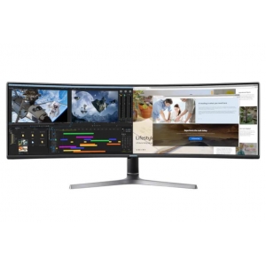 LCD Monitor|SAMSUNG|CRG90|48.8"|Gaming/Curved|Panel VA|5120x1440|32:9|120Hz|4 ms|Swivel|Height adjustable|Tilt|Colour Dark Blue / Grey|LC49RG90SSRXEN