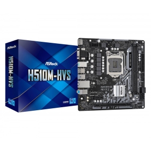 Mainboard|ASROCK|Intel H510|LGA1200|MicroATX|1xPCI-Express 3.0 1x|1xPCI-Express 4.0 16x|Memory DDR4|Memory slots 2|1x15pin D-sub|1xHDMI|2xAudio-In|1xAudio-Out|4xUSB 2.0|2xUSB 3.2|2xPS/2|1xRJ45|H510M-HVS