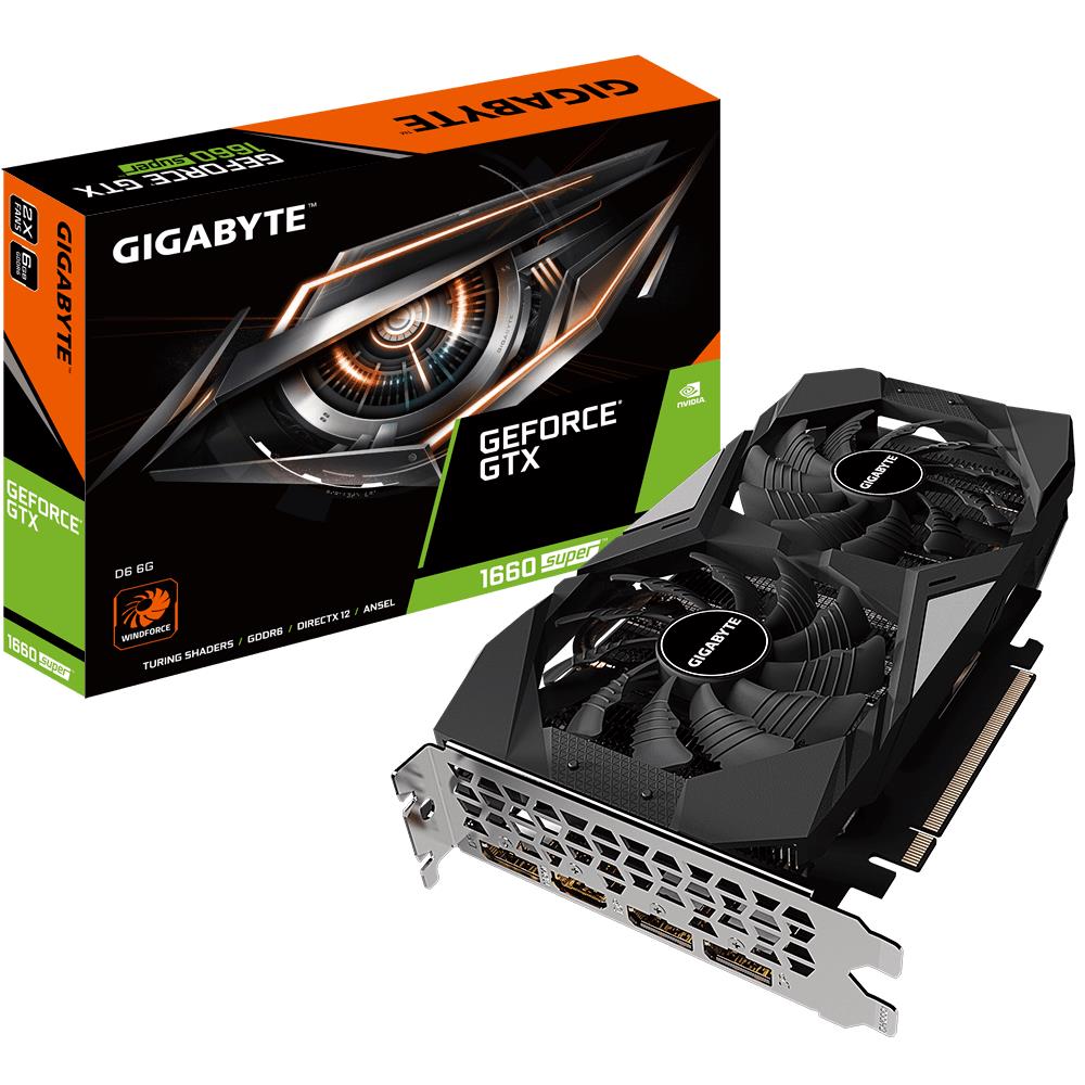 Graphics Card|GIGABYTE|NVIDIA GeForce GTX 1660 SUPER|6 GB|192 bit|PCIE 3.0 16x|GDDR6|Memory 14000 MHz|GPU 1785 MHz|1xHDMI|3xDisplayPort|GV-N166SD6-6GD