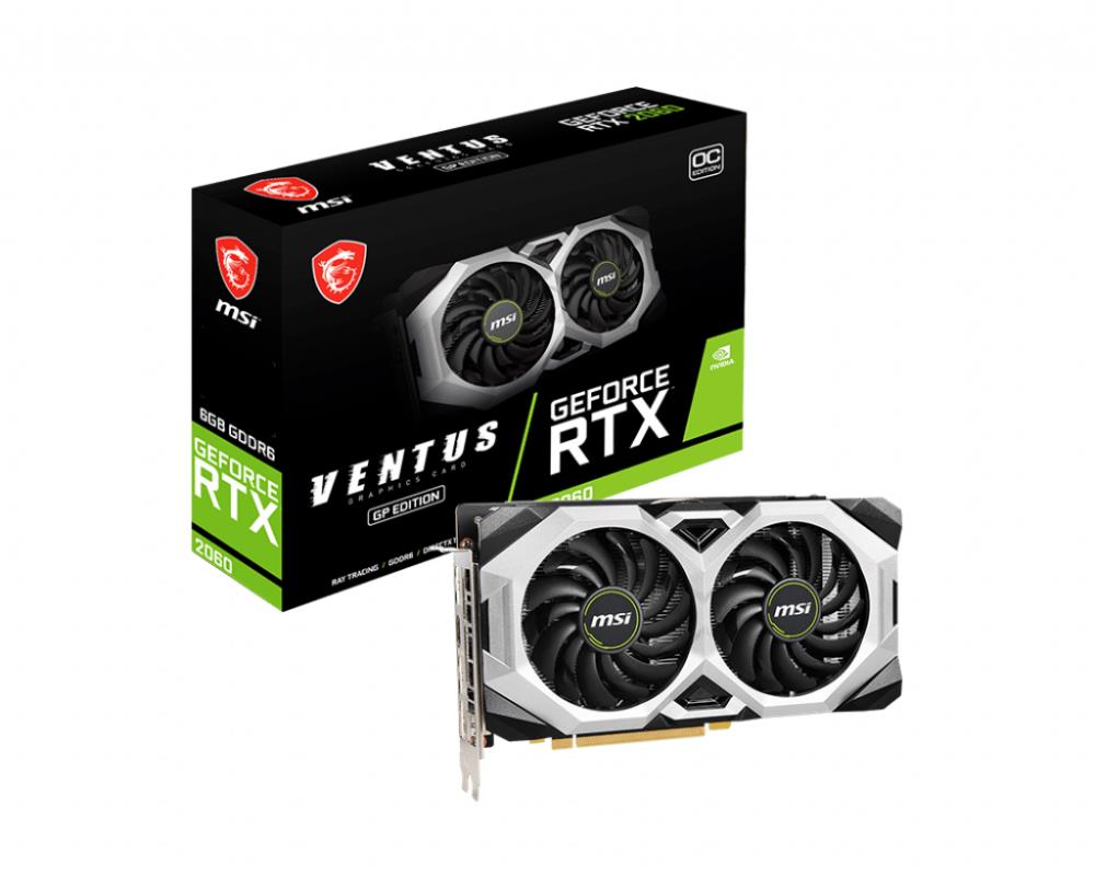 Graphics Card|MSI|NVIDIA GeForce RTX 2060|6 GB|192 bit|PCIE 3.0 16x|GDDR6|Dual Slot Fansink|1xHDMI|3xDisplayPort|RTX2060VENTUSGPOC